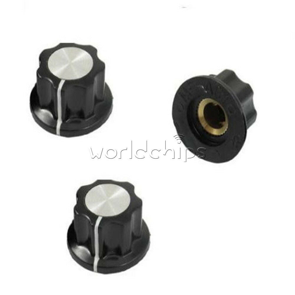 5PCS Adjustable Turn 16mm Top 6mm Shaft Insert Dia Potentiometer Rotary Knobs