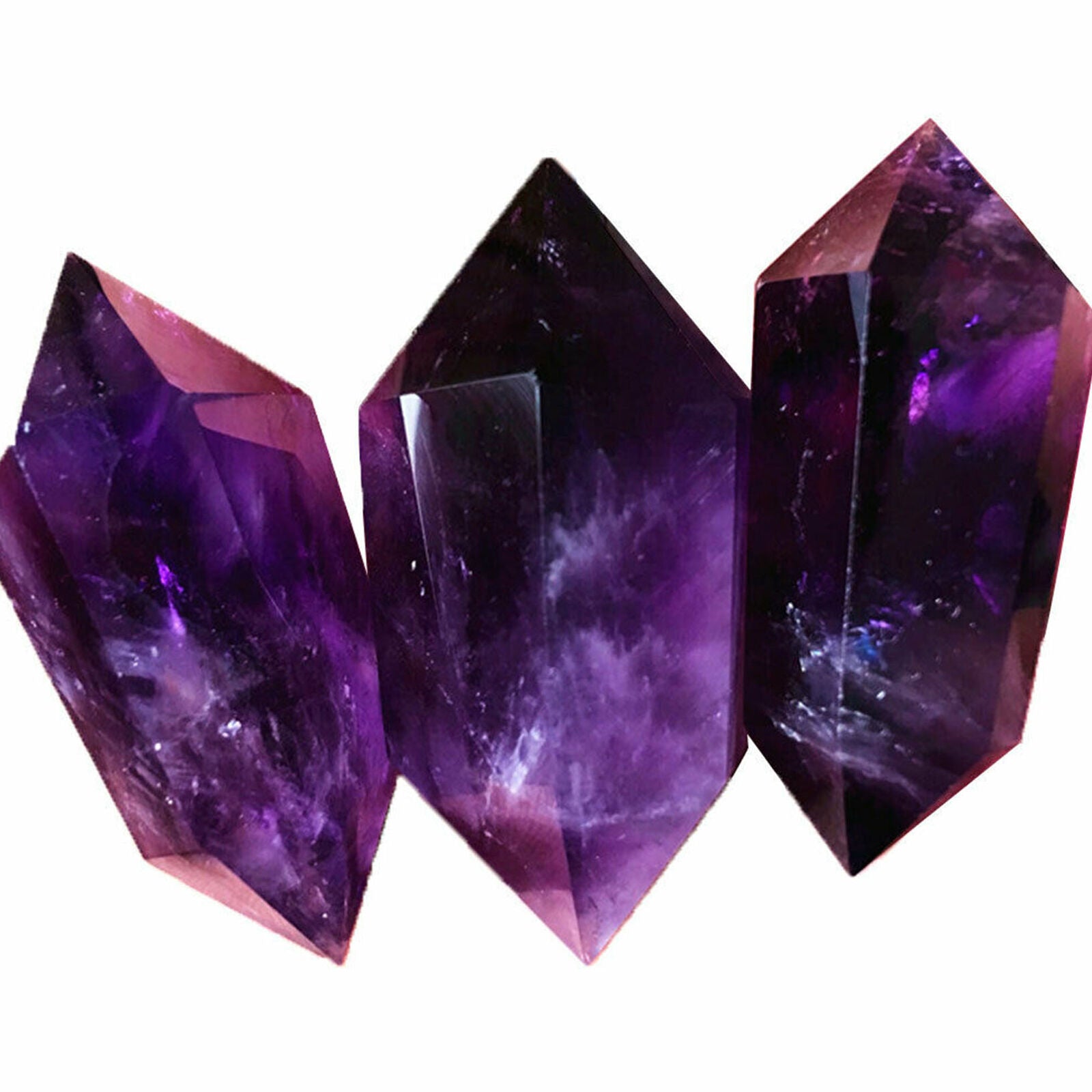 Purple Amethyst Quartz Crystal Point Wand Obelisk Healing DT Tower 4-5cm