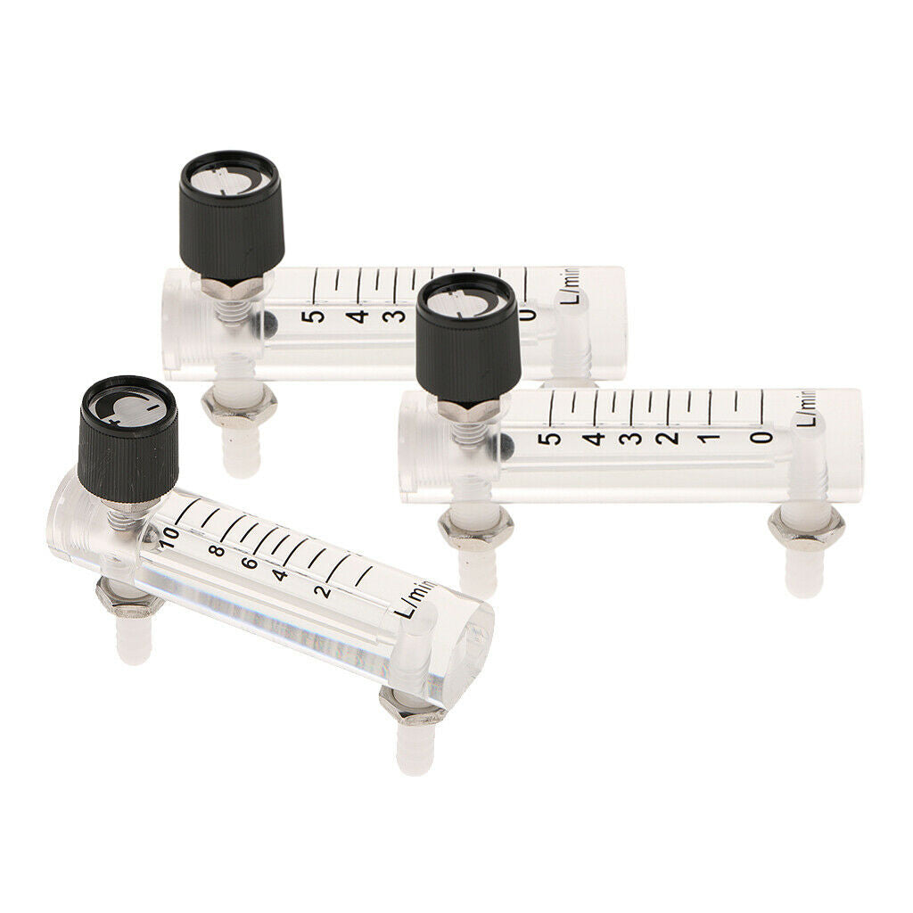 3Pcs Oxygen Air Flow Meter Flowmeter Supplies w/ Valve Lightweight for Home