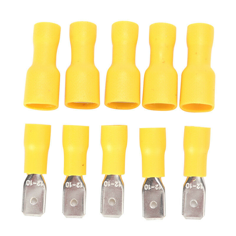 100x Assorted Crimp Spade Terminal Insulated Electrical Wire Connector Ye.l8