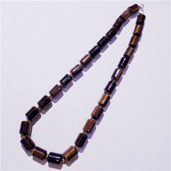 1 Strand 13x10mm Unisex Natural Tiger Eye Gem Cylinder Beads Necklace HH9250