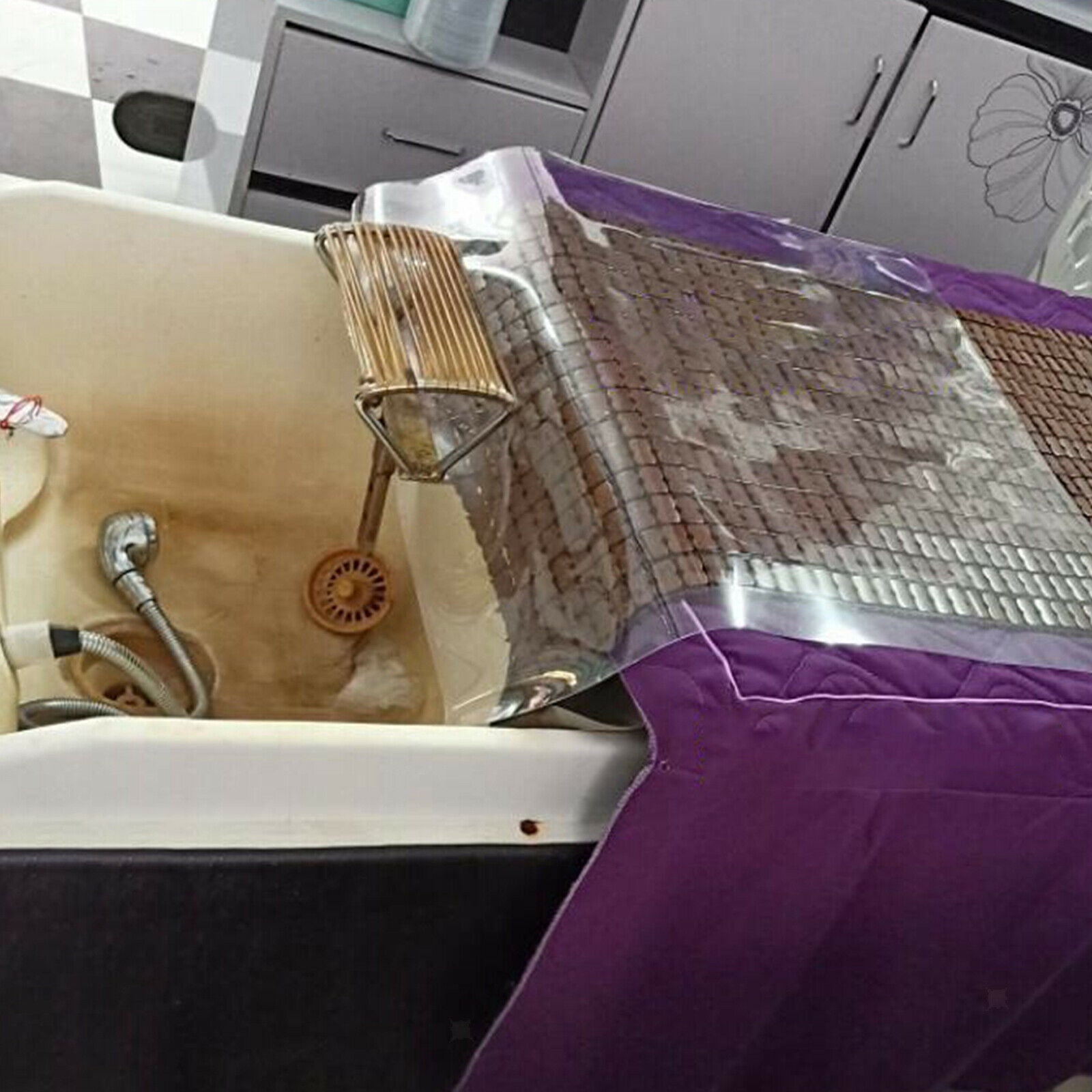 Reuseable Massage SPA Salon PVC Clear Waterproof Shampoo Bed Pad 50x60cm