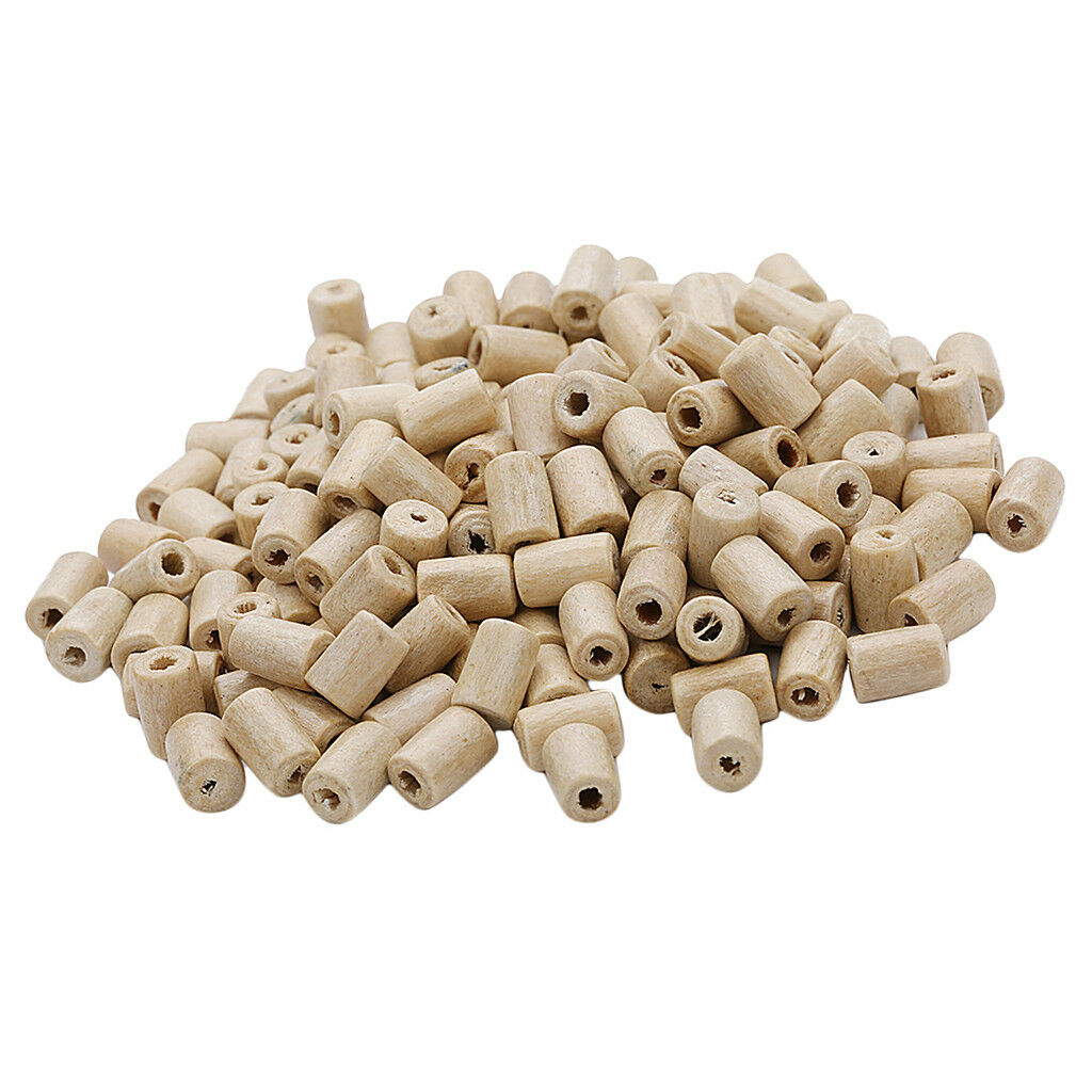 300X Wooden Loose Spacer Beads Tube Beads Jewelry Making Accessories Decors