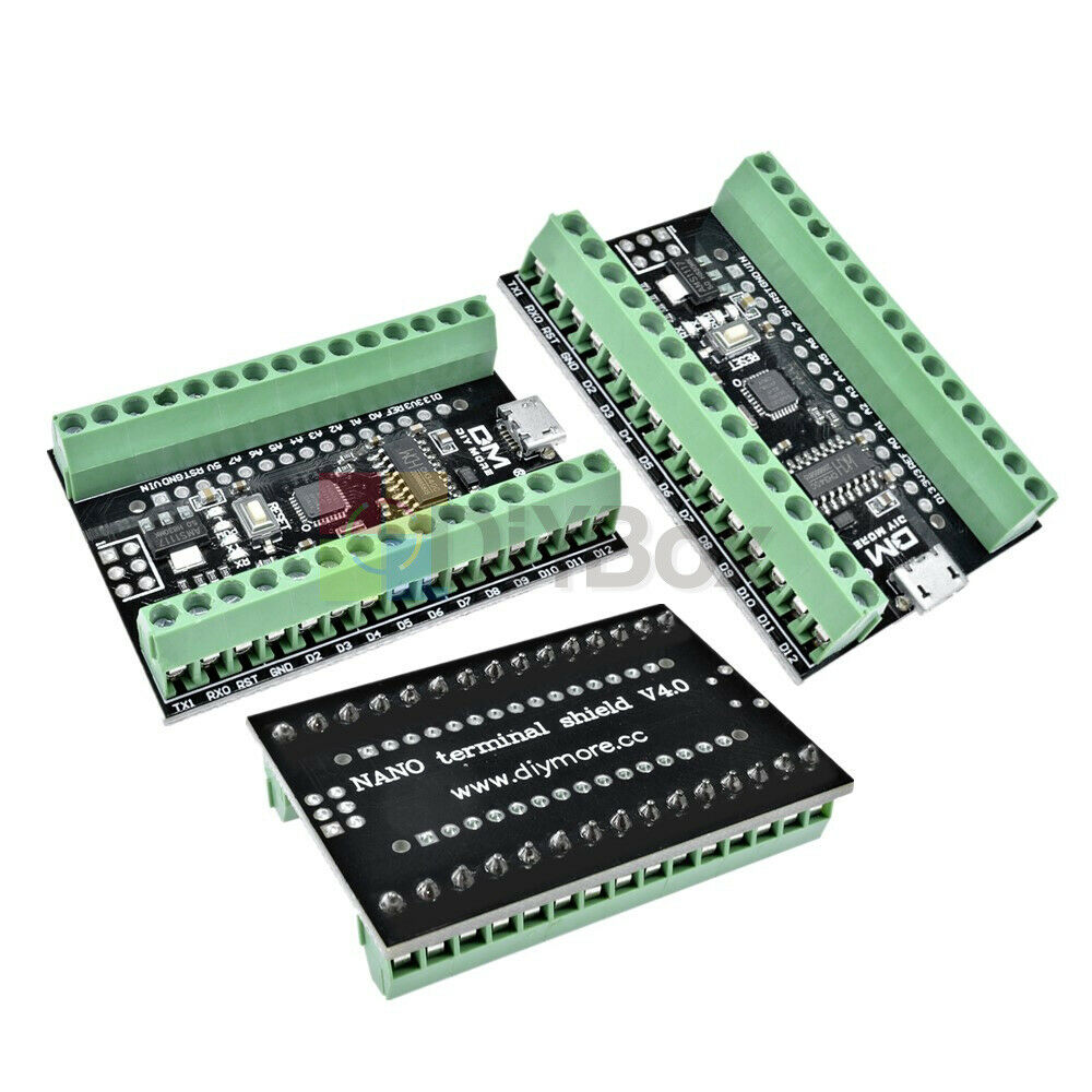 2 in 1 Atmega328P Nano3.0 CH340 USB Driver + Terminal Adapter Expansion Board