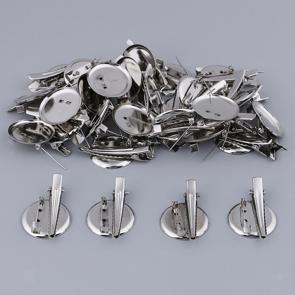 30 Cabochon Base Tray Blank Setting Hair Clip DIY Jewelry Findings 30mm Dia