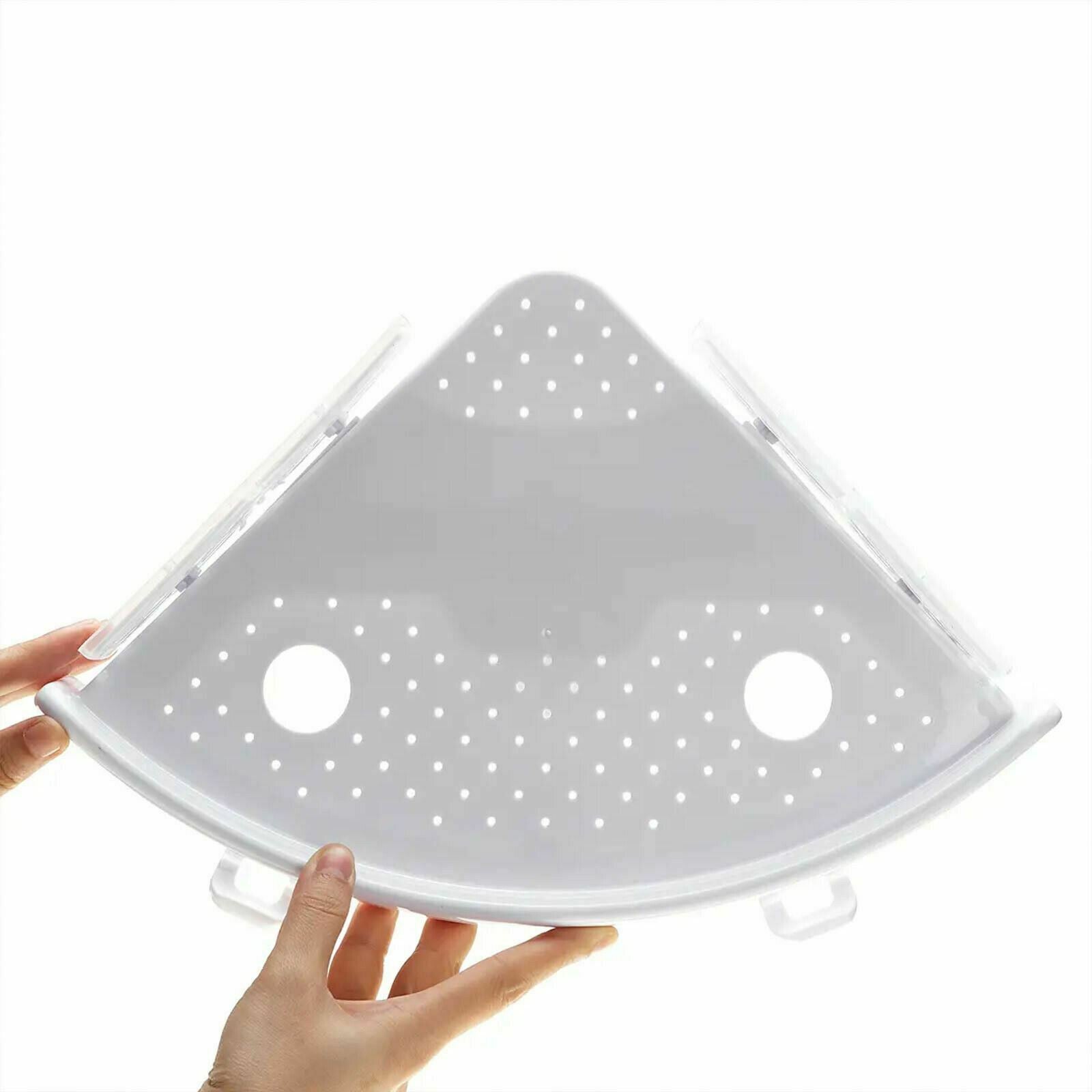 Bathroom Shower Corner Storage Shelf Suction Holder Caddy Rack Organiser Tray