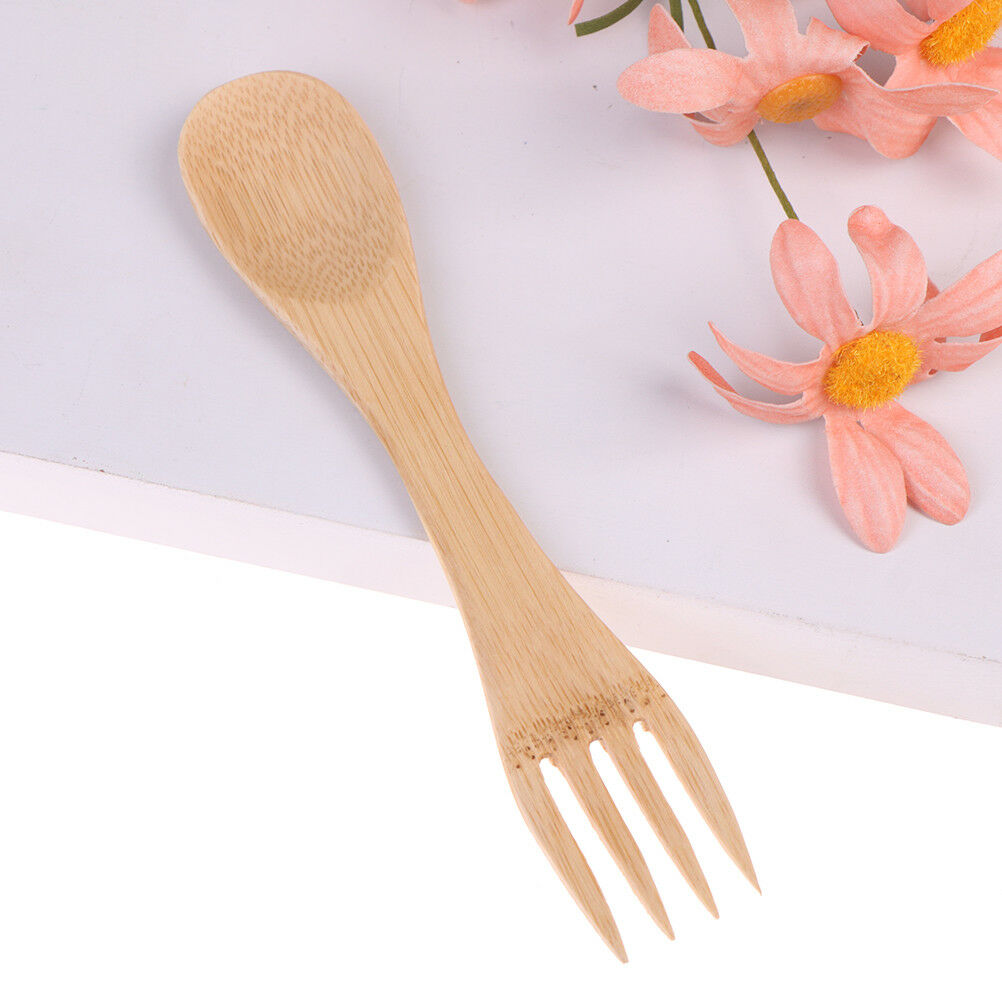 1pc Wooden Spoon Forks Set Wood Cutlery Coffee Tea Spoon Salad Fruit For.l8