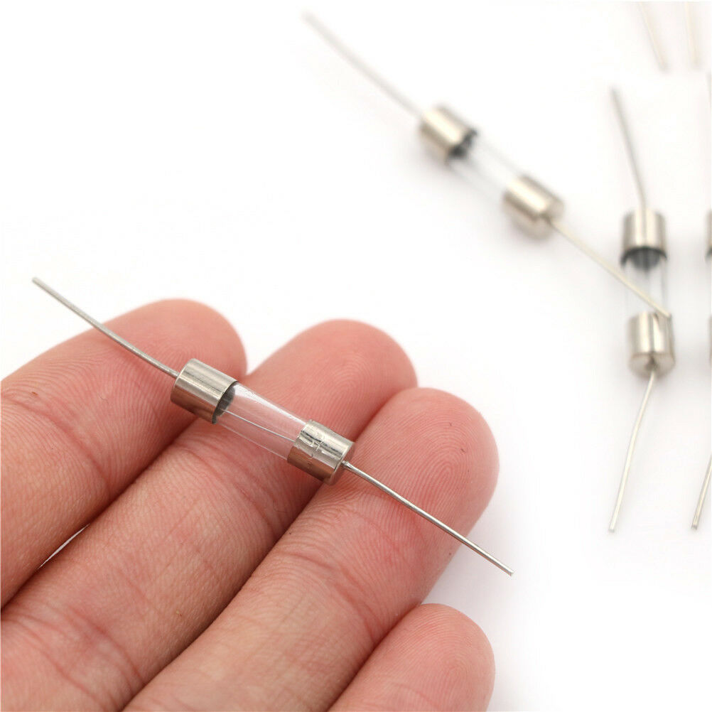 10pcs Glass Tube Fuse Axial Leads 5*20mm 6.3A F6.3A 250V Fast Quick Blow AU. DD