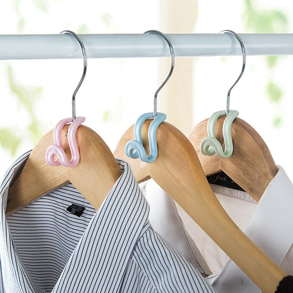 5Pcs Mini Plastic Non-slip Clothes Hanger Home Easy Hook Closet Organize.l8
