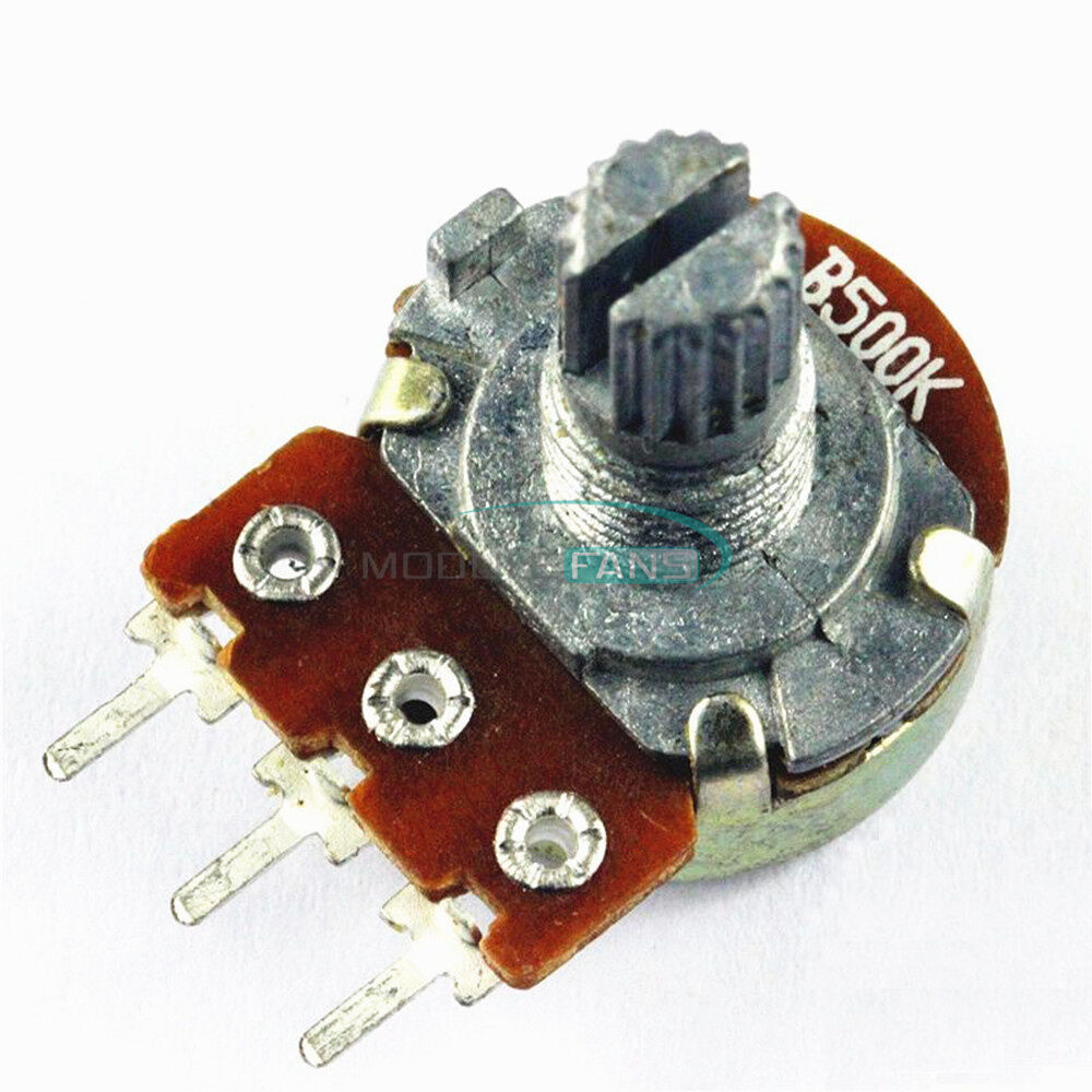 10PCS B500K 500K OHM Linear Taper Rotary Potentiometers Shaft B500K 3 Pins 5MM