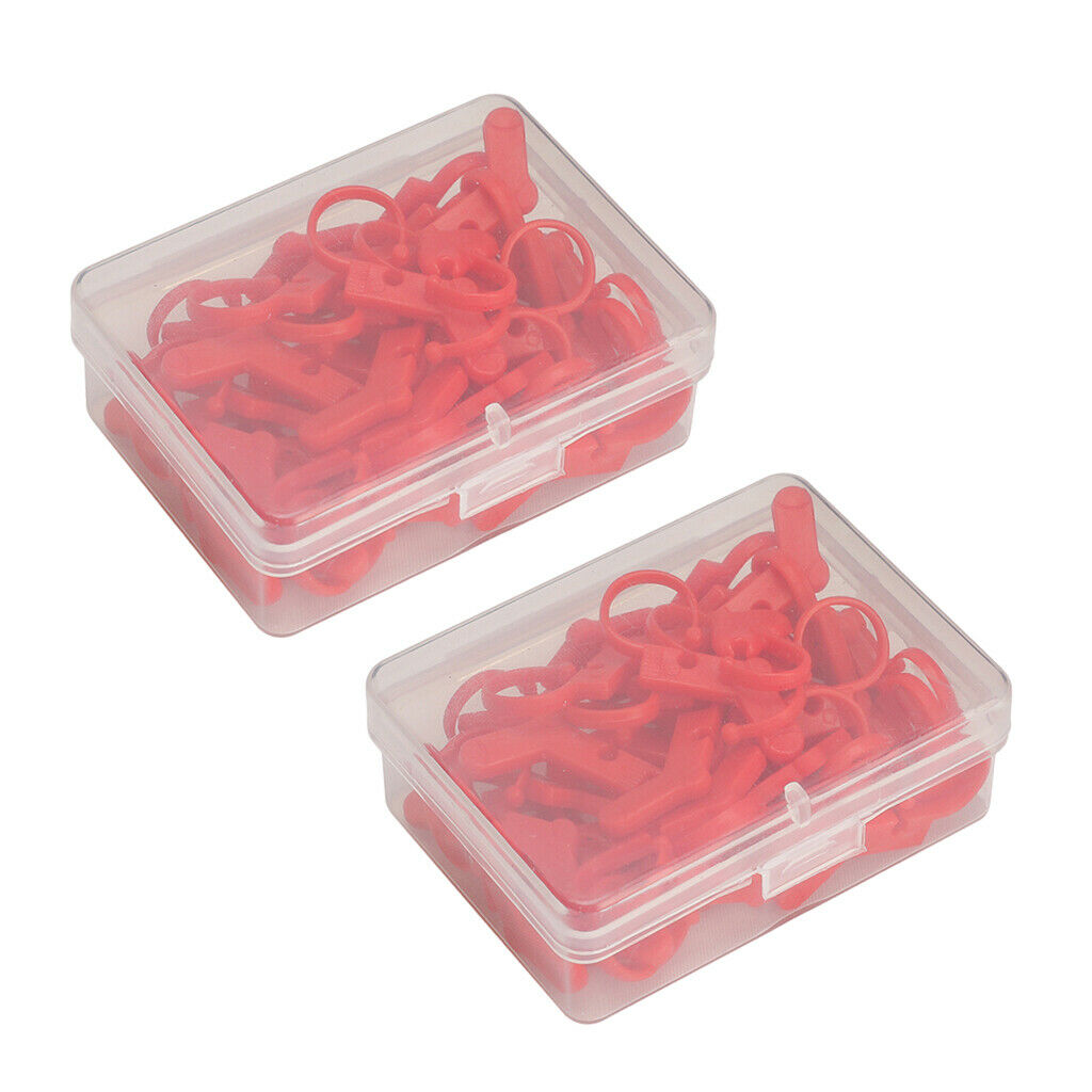 100pcs Knitting Weave Crocheting Lock Stitch Markers Needle Clip Crafts Red