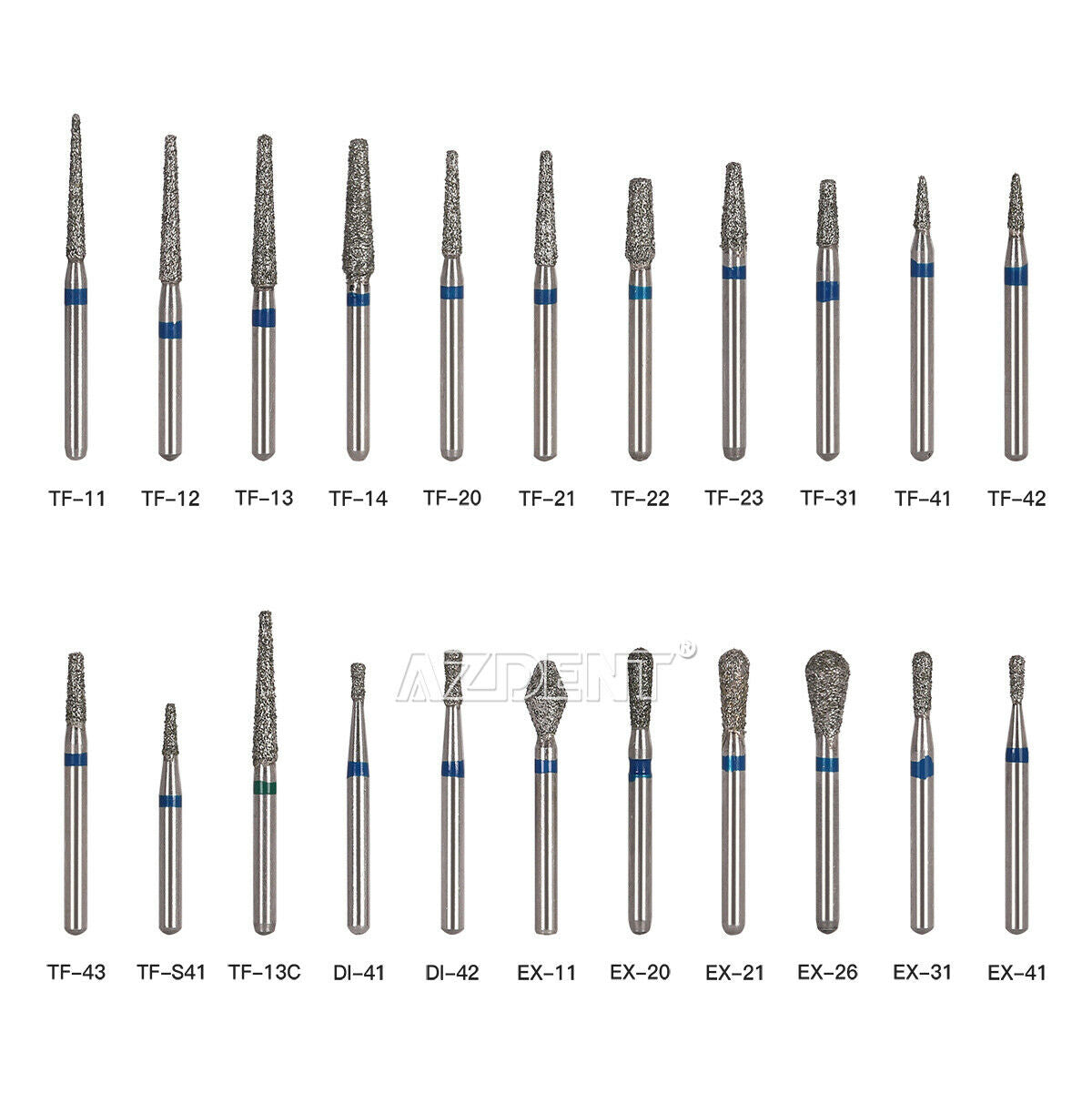 200 Packs Dental MANI Diamond Burs Tooth Drill For High Speed Handpiece AZDENT