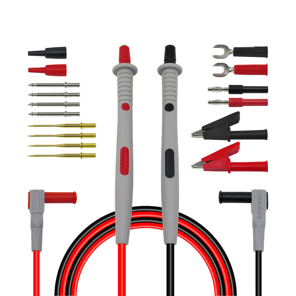 Blesiya AutoTest Lead Kit for Multimeter Test Probes 4mm Banana Plug 18-in-1
