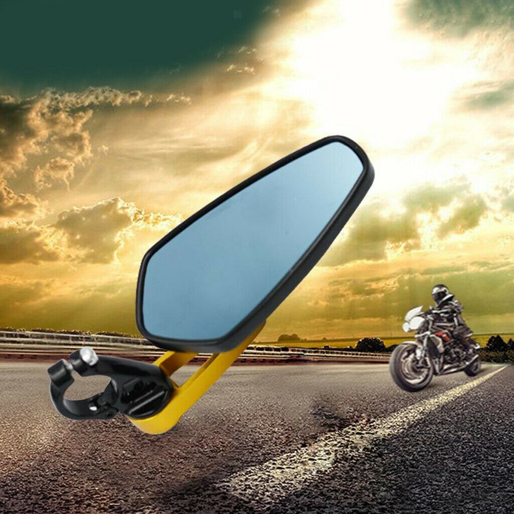 Yellow Motorcycle Rear View Mirrors Motorbike with Screws Universal Fit