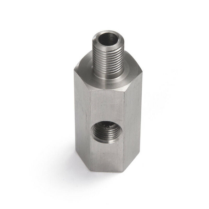 1/8'' NPT Oil Pressure Sensor Tee Adapter Fitting Turbo Supply Feed Line Gauge