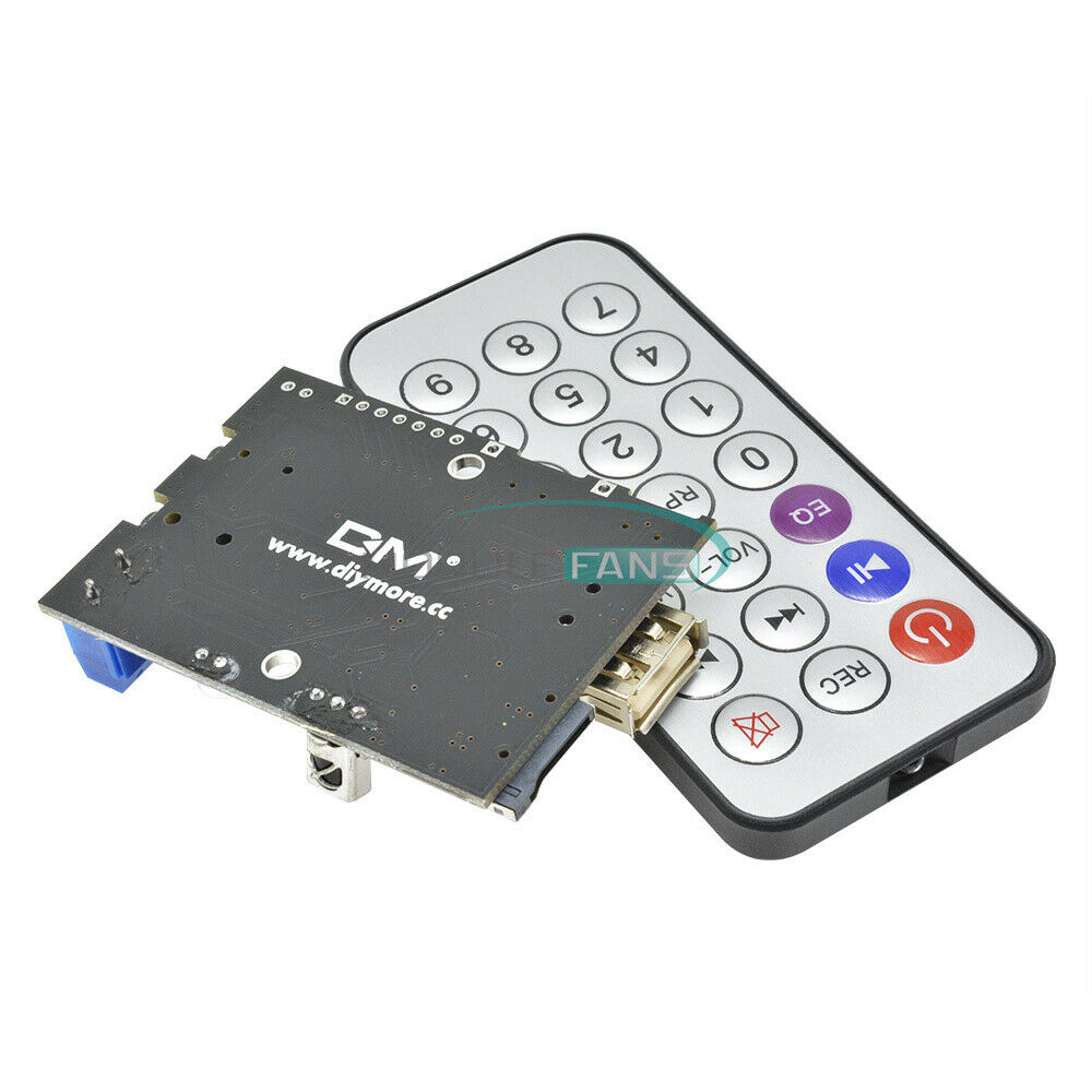 MP3+WMA +WAV Decoder Board 2W Amplifier TF Card Audio AUX WITH IR Remote Control
