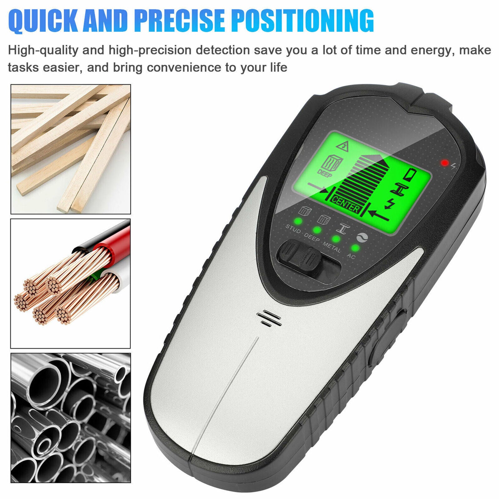 4 in 1 LCD Digital Stud Finder Wall Sensor Scanner Metal Wood AC Wire Detector