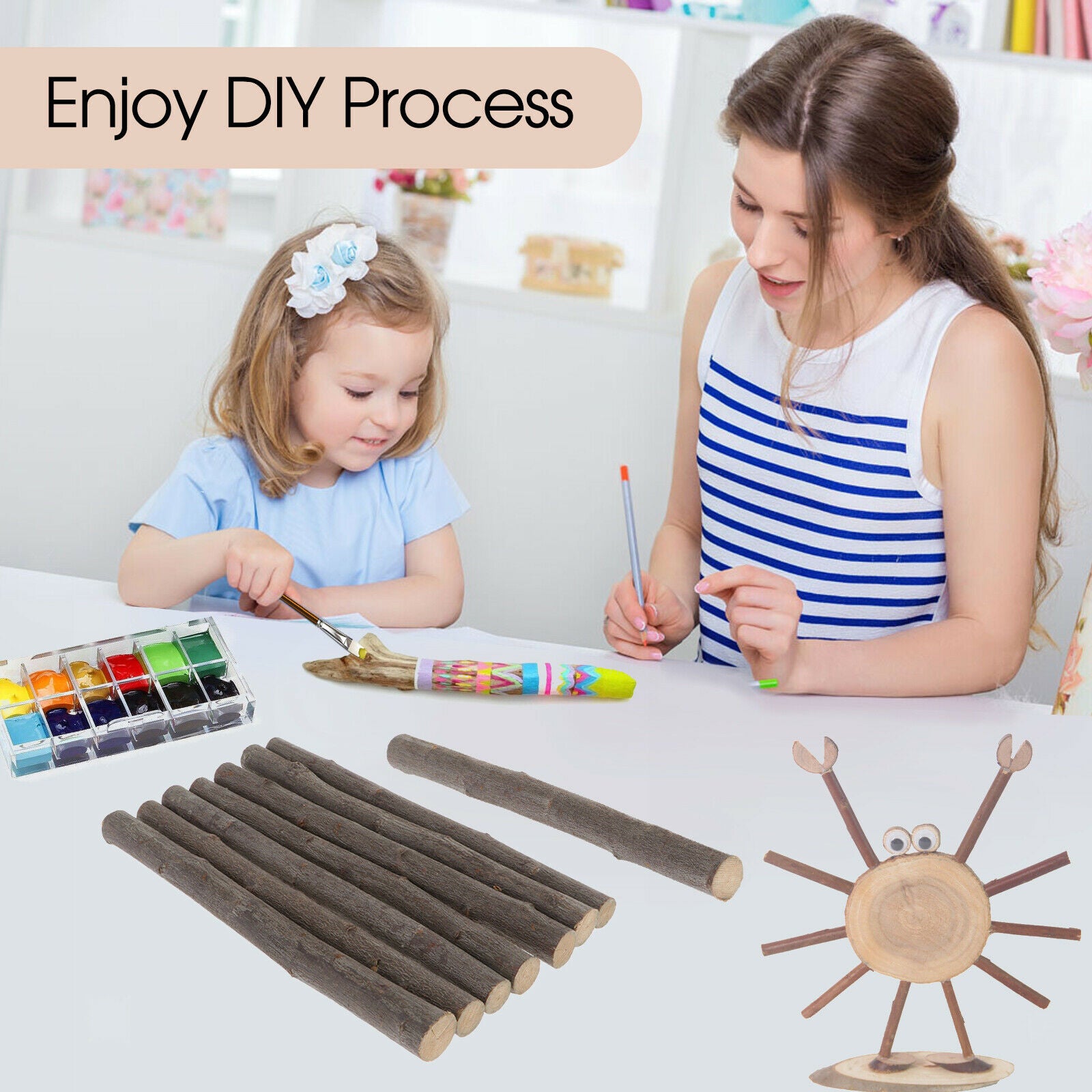 12 Inch Long 0.6-1 Inch in Diameter Wood Log Sticks for DIY Crafts Photo Props