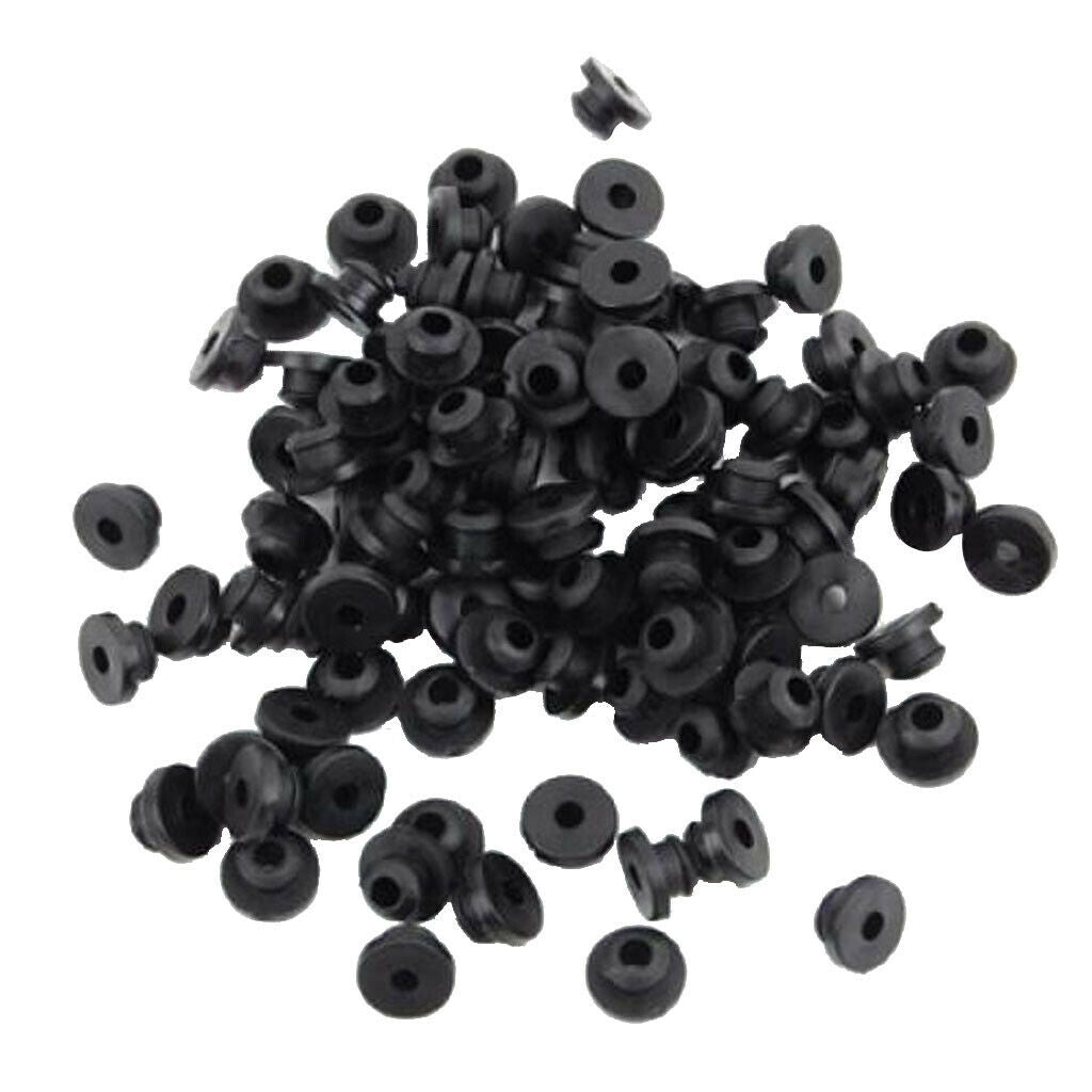Set of 200 Black 3mm Soft Motor Tattoo Grommets Nipples Rubber Bands Set