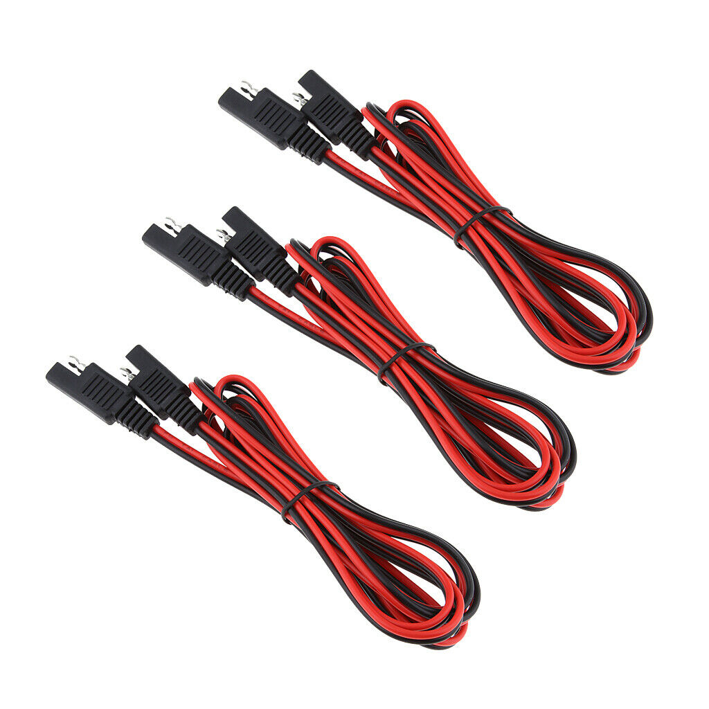3x 2m SAE to SAE Connector Extension Cable Power 18AWG Solar Battery Harness