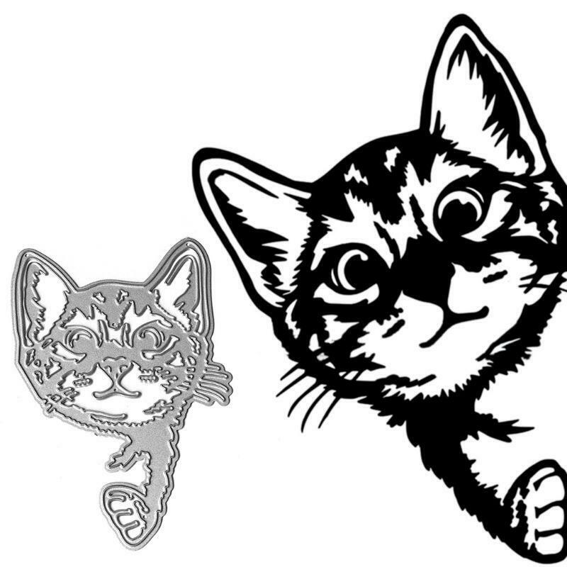Cat Metal Cutting Dies Stencil Scrapbooking DIY Album Stamp Paper Card Mold