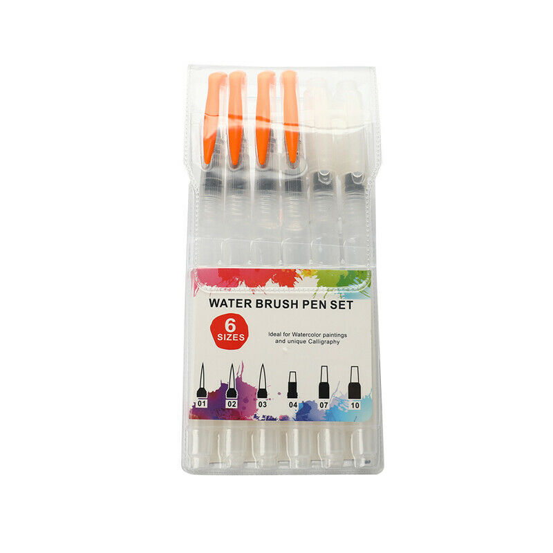 6Pcs Water Color Brush Pencil Portable Paint Brush Soft Watercolor Brush .l8