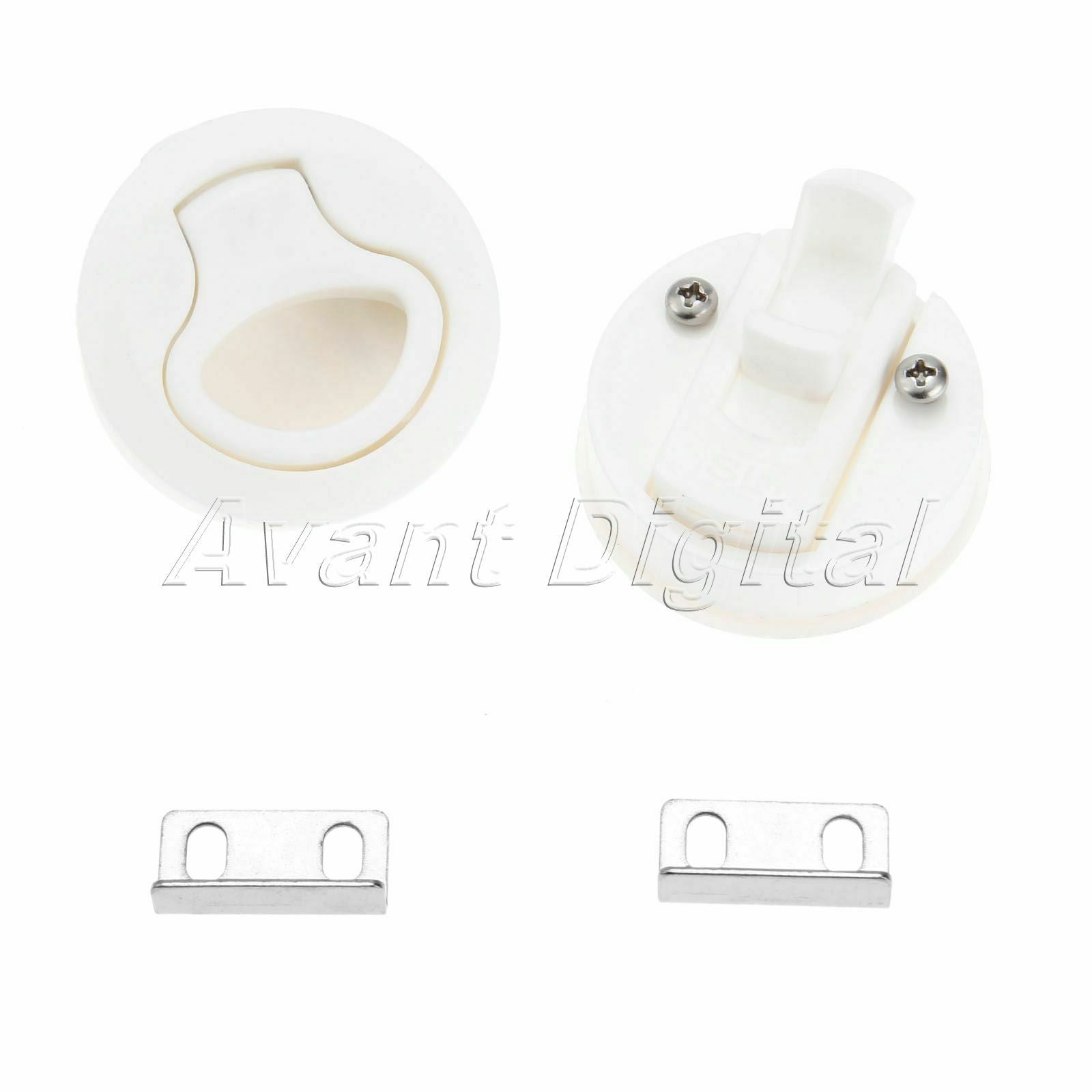 2Pcs Marine Boat Flush Non-Locking Pull Push Hatch Latch Yacht 2.40" Nylon Parts
