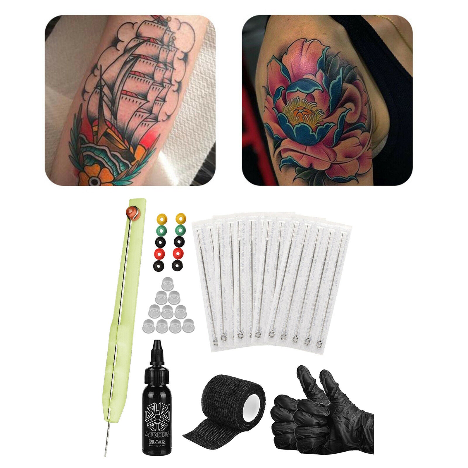 Tattooing Art Hand Poke Pen Stick Tattoo Complete Set Bandage Grommets DIY