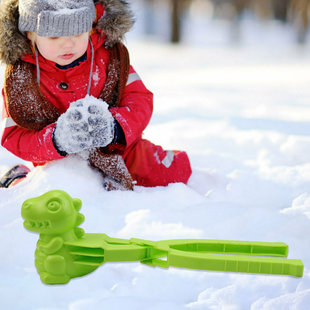 Winter Snow Sand Mold Dinosaur Snowball Maker Clip Kids Outdoor Toys Green