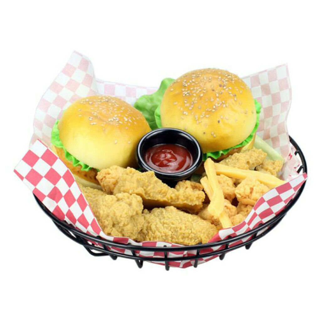 2x S Metal Fast Food Basket Restaurant Serving Chicken Fries