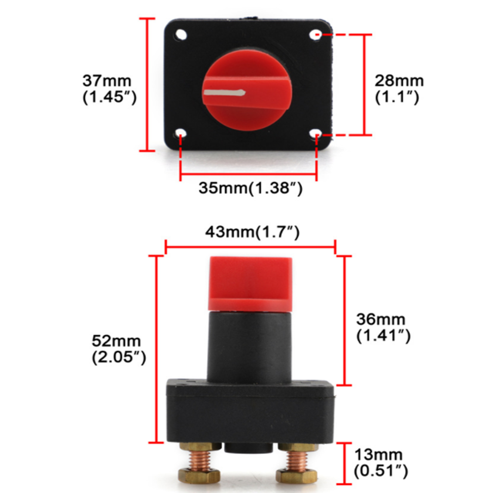 1Pcs 100A RV Boat Car Truck Auto Yacht Battery Isolator Switch Disconnect Power