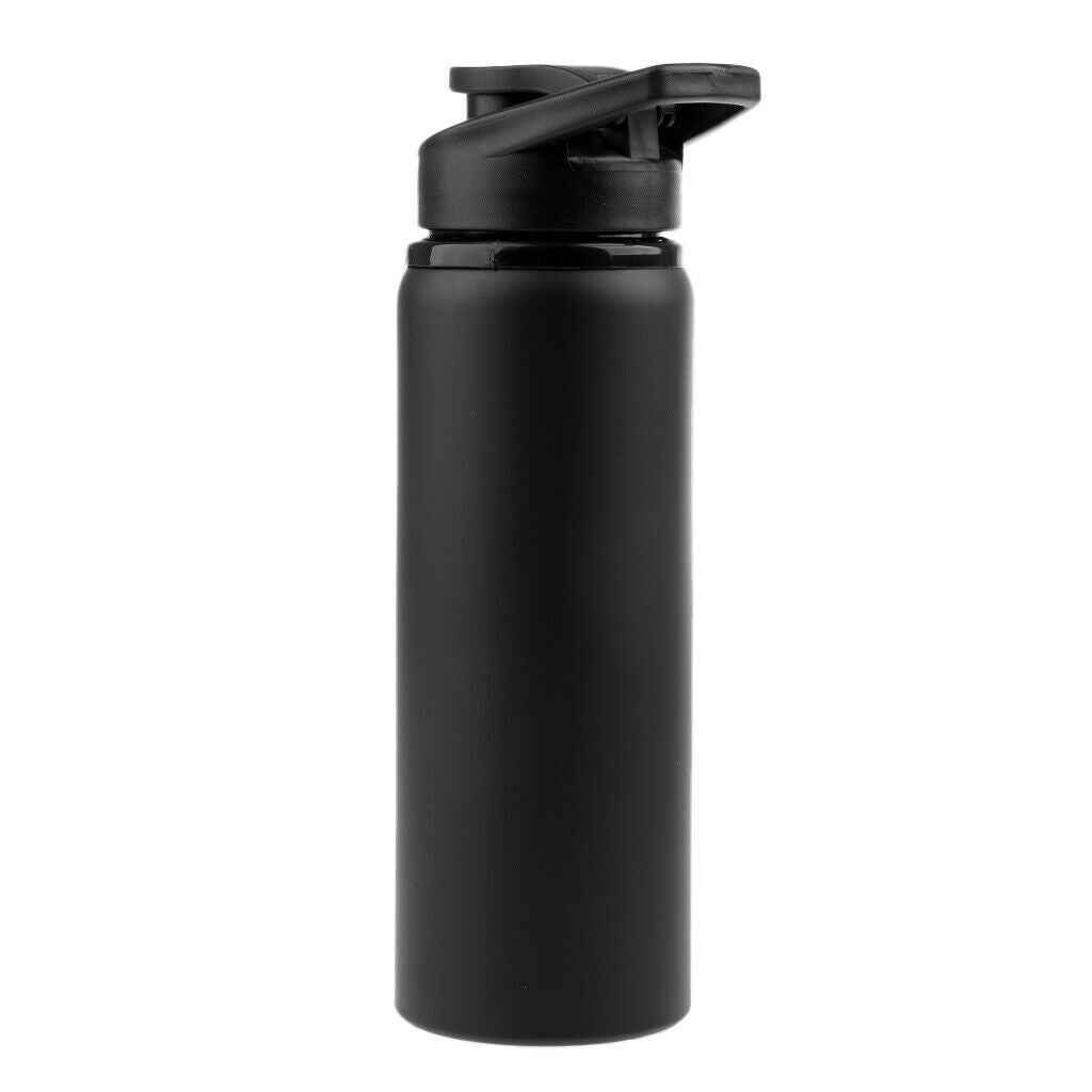 Portable 700ml Outdoor Sport Cycling Water Bottle Stainless Steel Cup Black