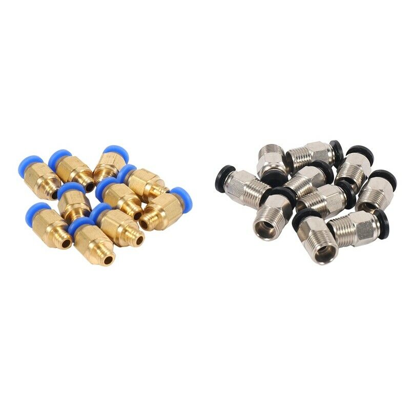 PC4-M10 Straight Pneumatic Fitting Push to Connect + PC4-M6  in Fitting for 3DN6