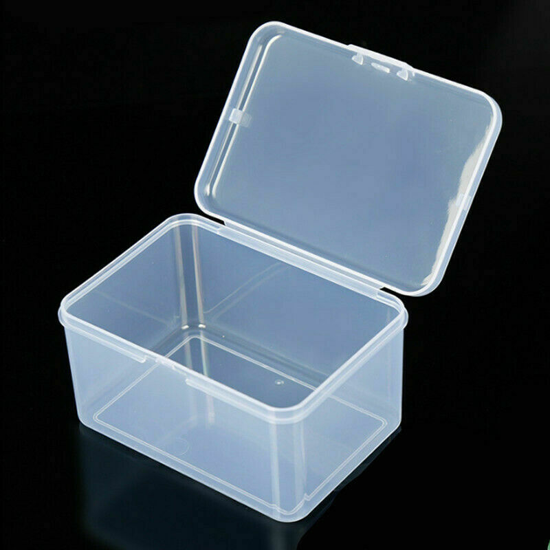 Transparent Small Plastic Jewelry Storage Box Case Organizer Container Card Chip