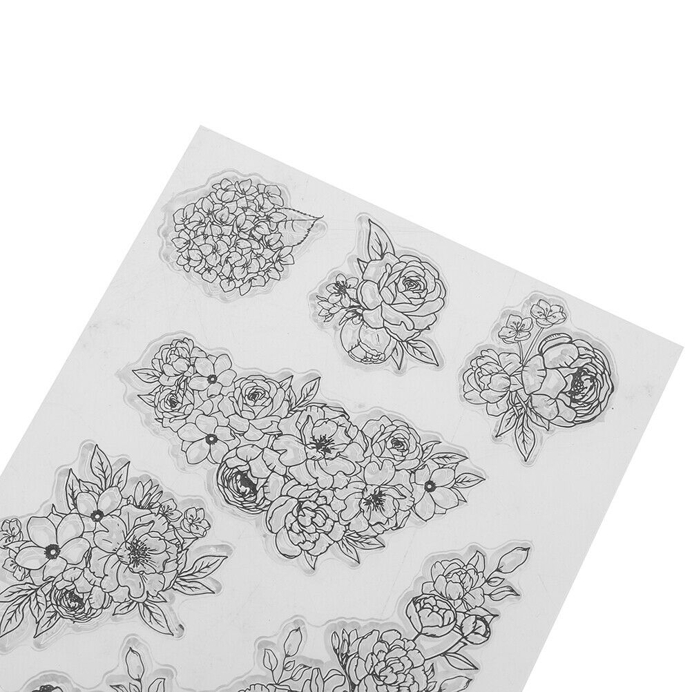 flowers transparent clear silicone stamp for diy scrapbooking photo deco.l8