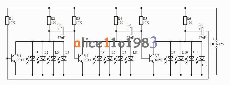Red DIY Kit Circular Lamp Suite 12PCS LED Electronic Production DIY Fun
