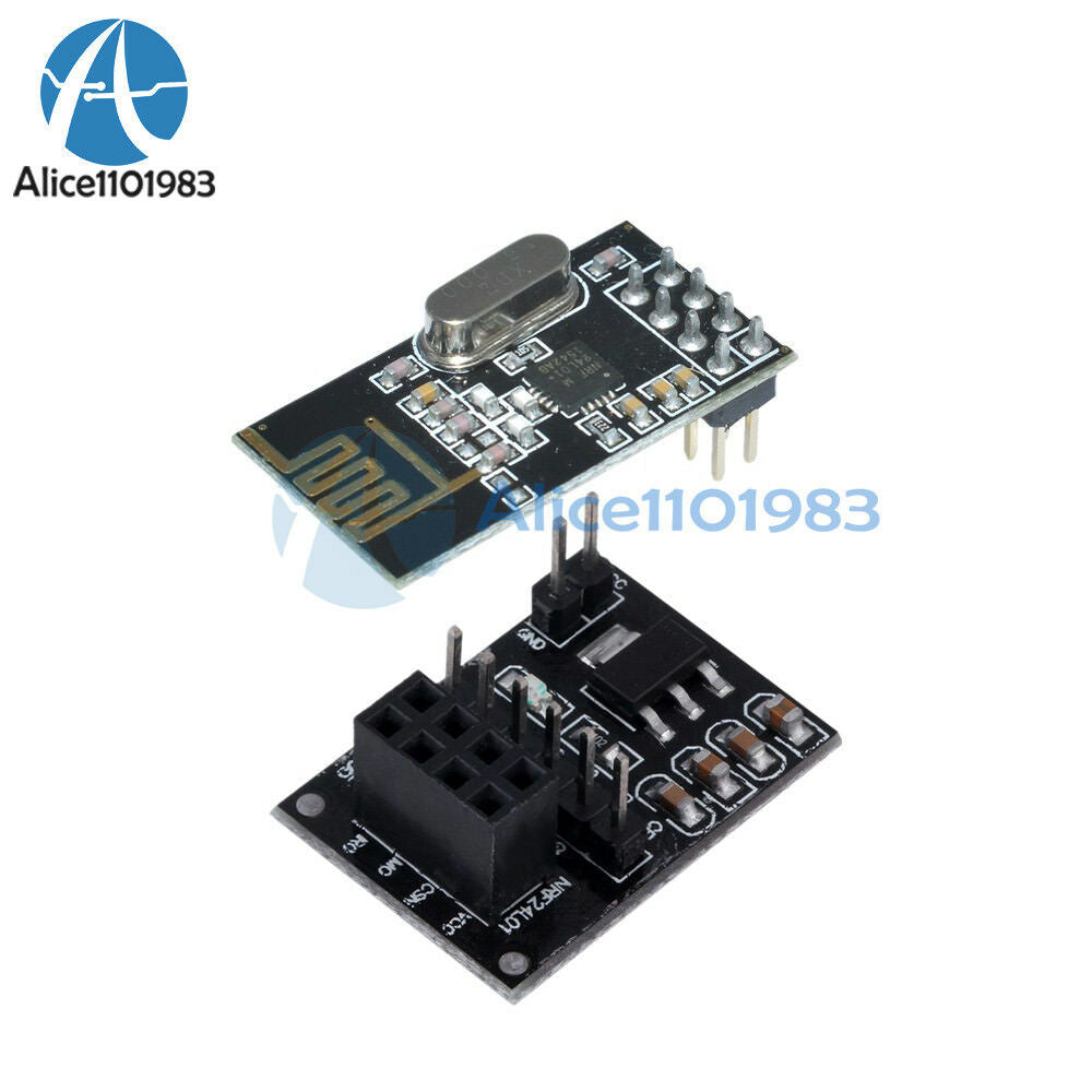 NRF24L01+ 2.4GHz RF Wireless Transceiver Module+8Pin Socket Adapter plate Board
