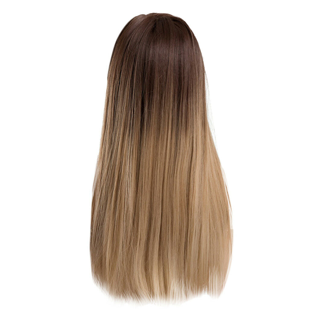 Synthetic Wig Long Straight Wig Heat Resistant Wig for Women Gradient Color