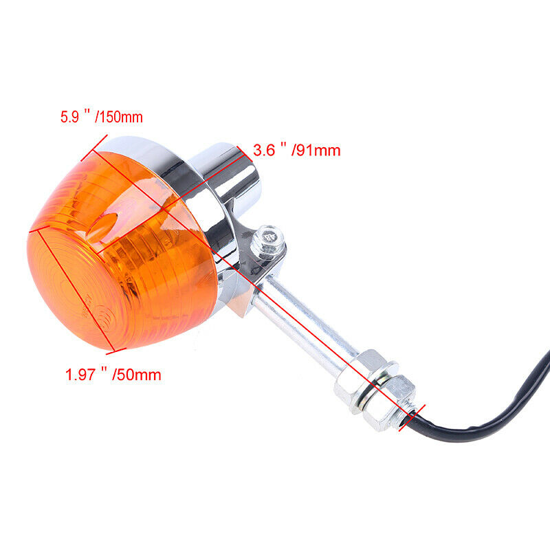 1X 12V M10 Turn Signal Light Amber Indicator Motorcycle Blinker Universal Lamp