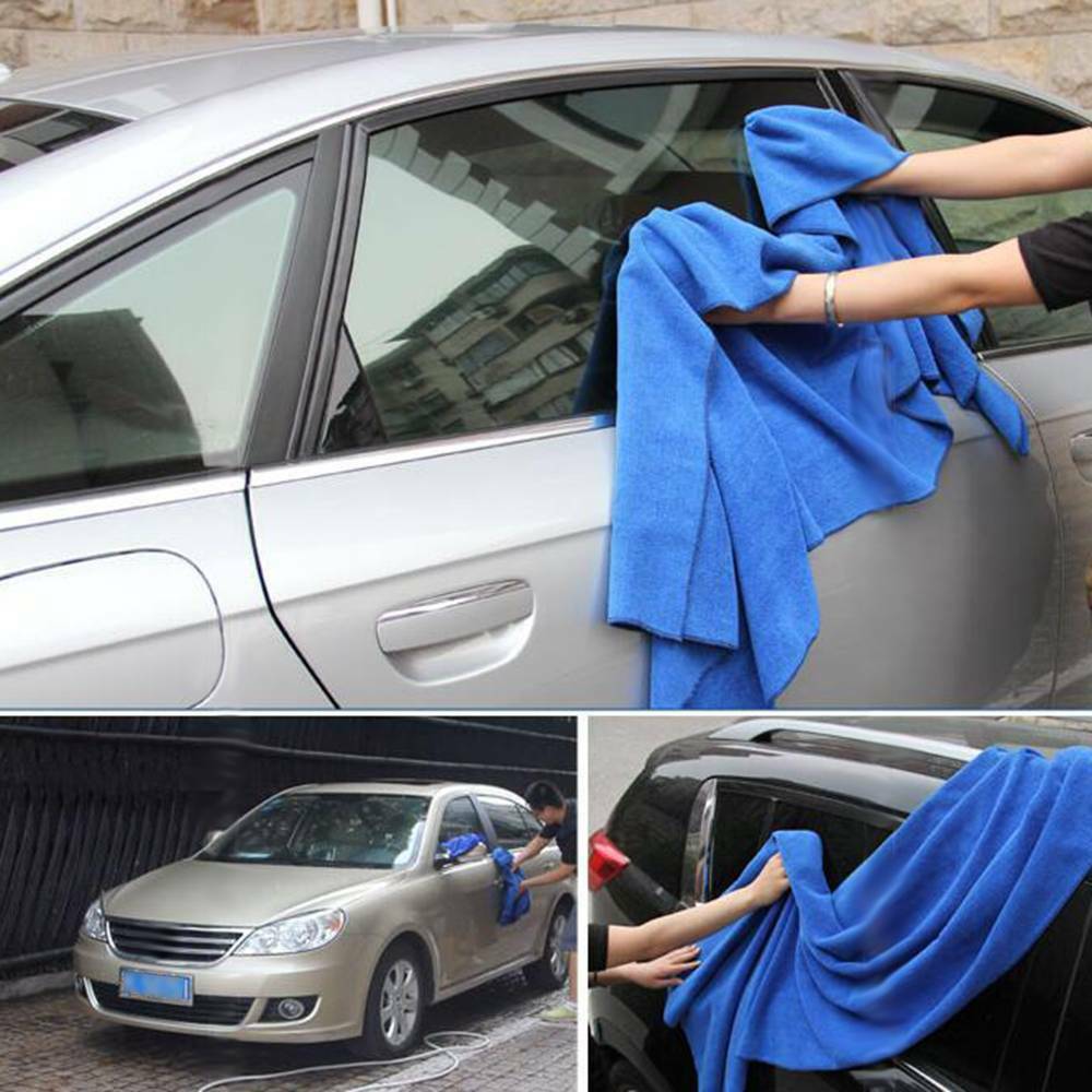 Blue Large Microfibre Cleaning Auto Car Detailing Soft Cloths Wash Towel Duster^