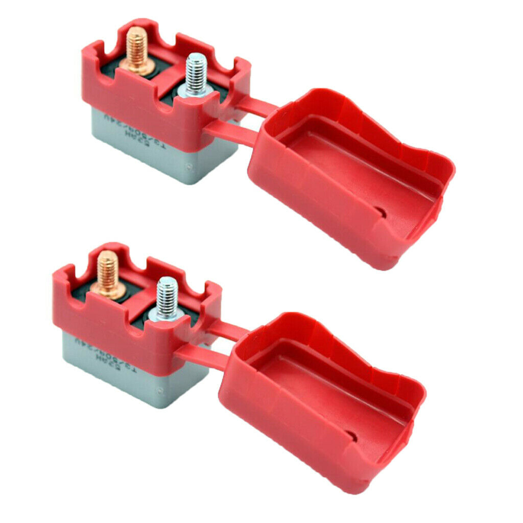 1Pair 12V-24 VAuto Boat Audio Circuit Breaker Manual Reset Fuse Holder 50A