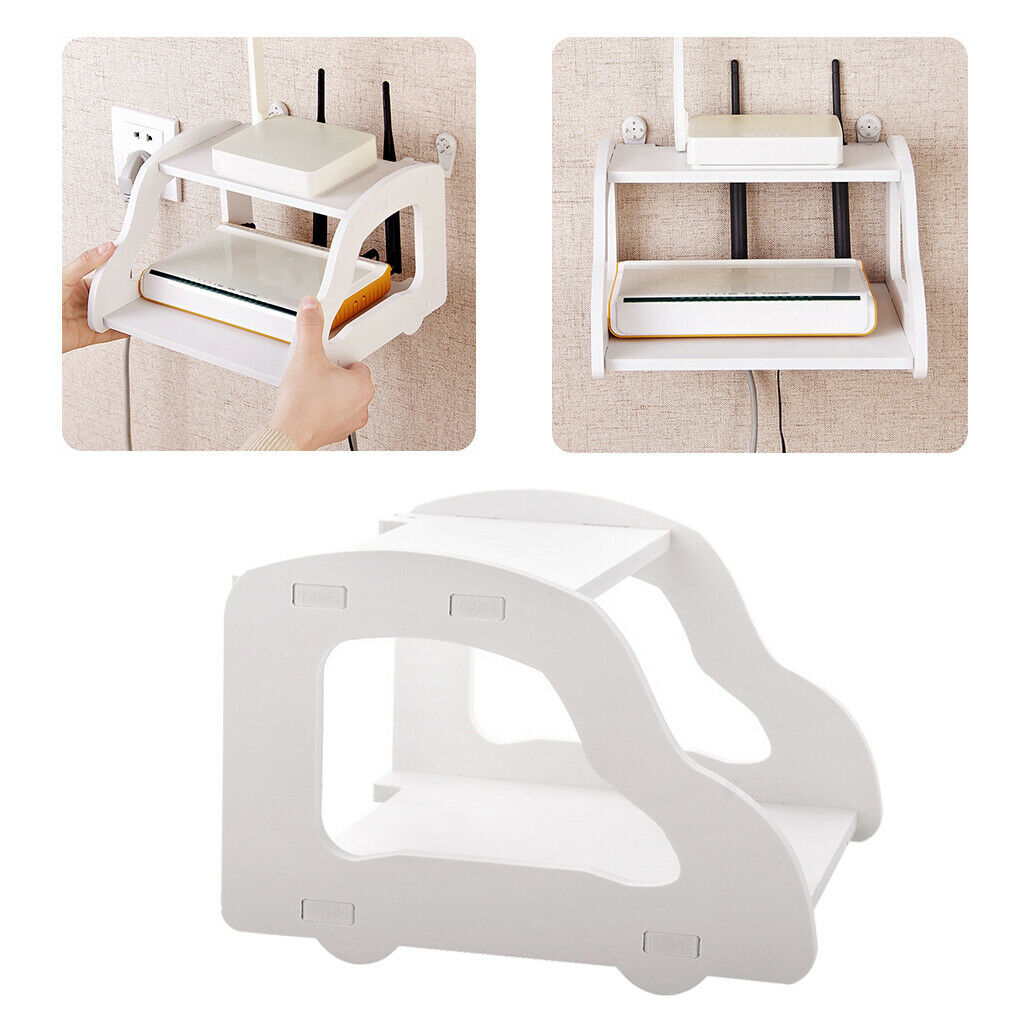 Wall Mounted Set Top Box Holder Router Shelf Storage Rack for Home Decor