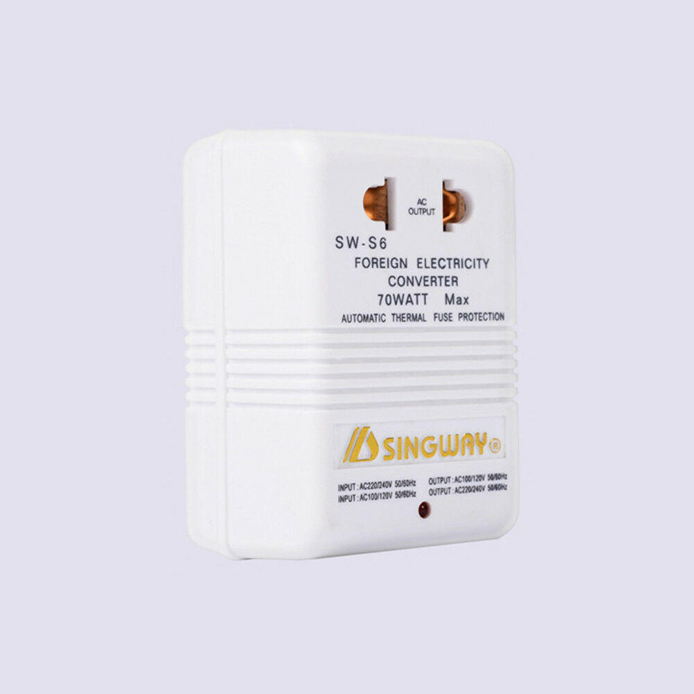 White 110V to 220V Step-Up & Down Voltage Converter 70W Watt Transformer Travel