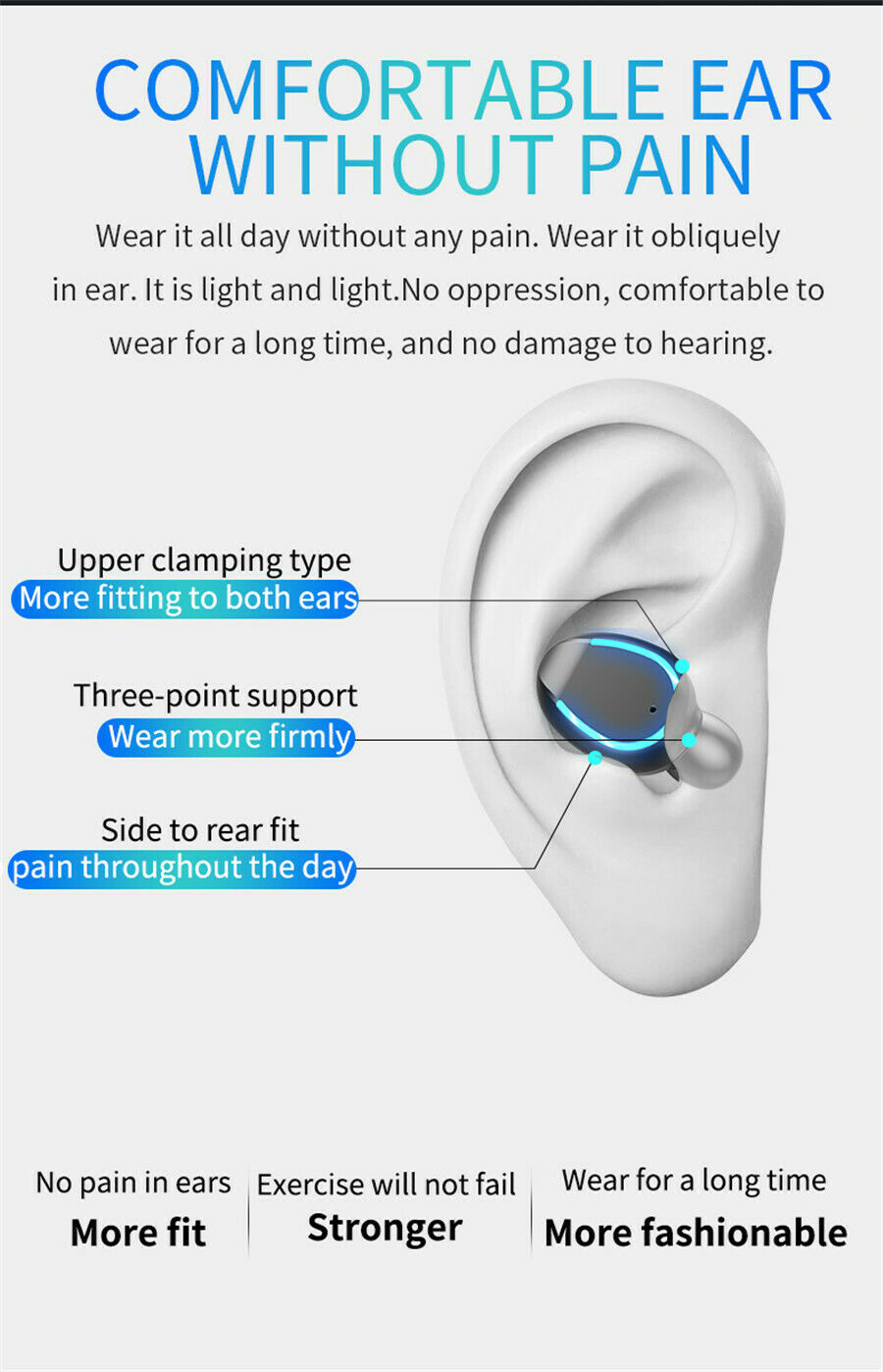 Bluetooth 5.0 Headset Wireless Earphones Mini Stereo Headphones Noise Reduction