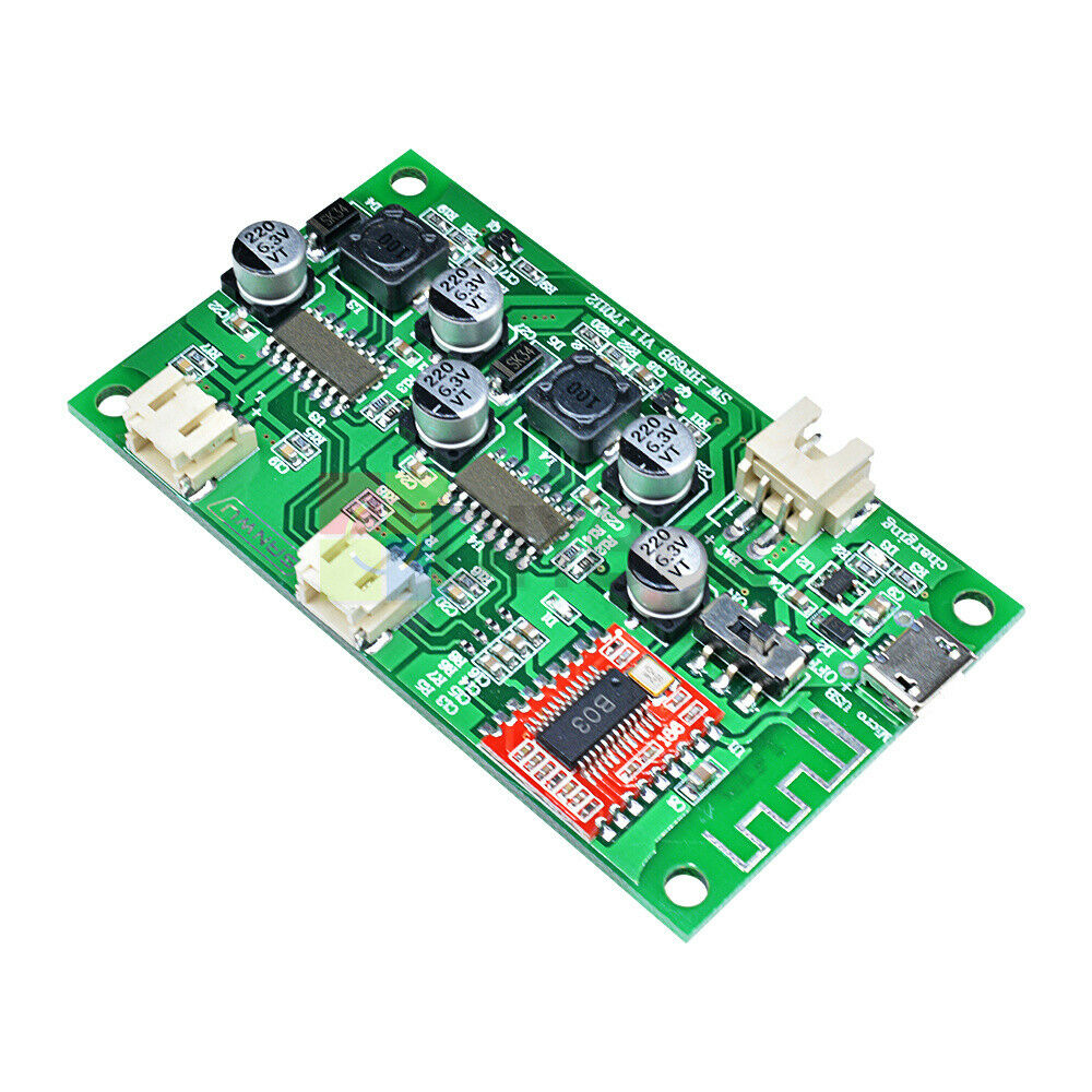 2-Channel 2X6W Stereo Bluetooth Amplifier Board Lithium Battery Powered AMP DC5V