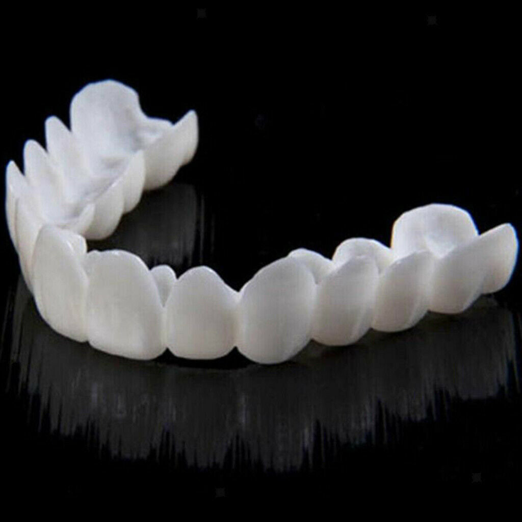 Silicone Smiling Snap Upper & Lower False Teeth Veneers Tooth Cover White
