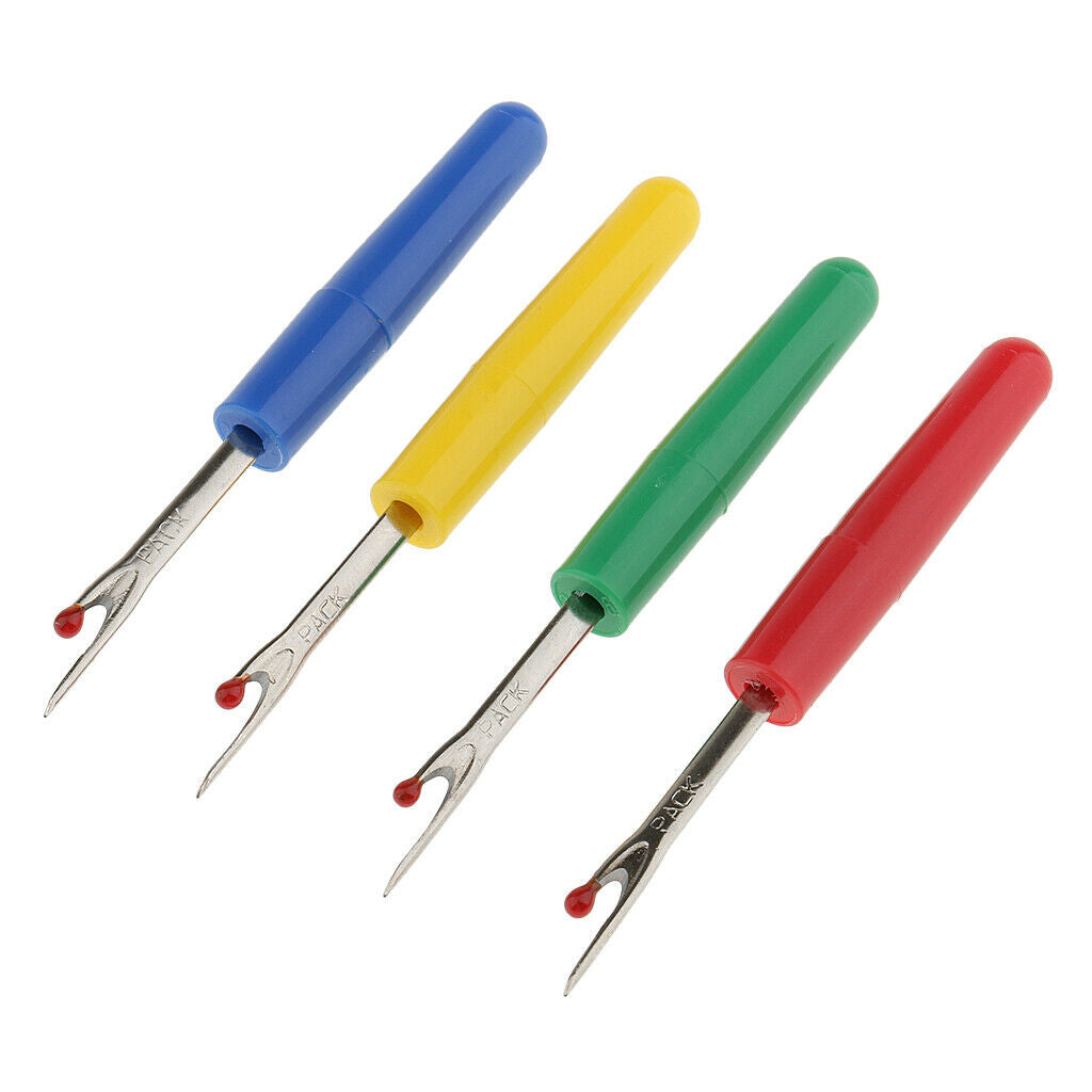 4 Pieces Assorted Steel Seam Ripper Sewing Tool Stitch Thread Unpicker Button