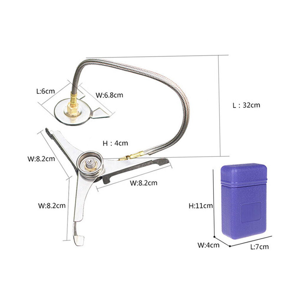Outdoor Camping Stainless steel Stove Adapter Link Adaptor Nozzle Gas Bottle& XC