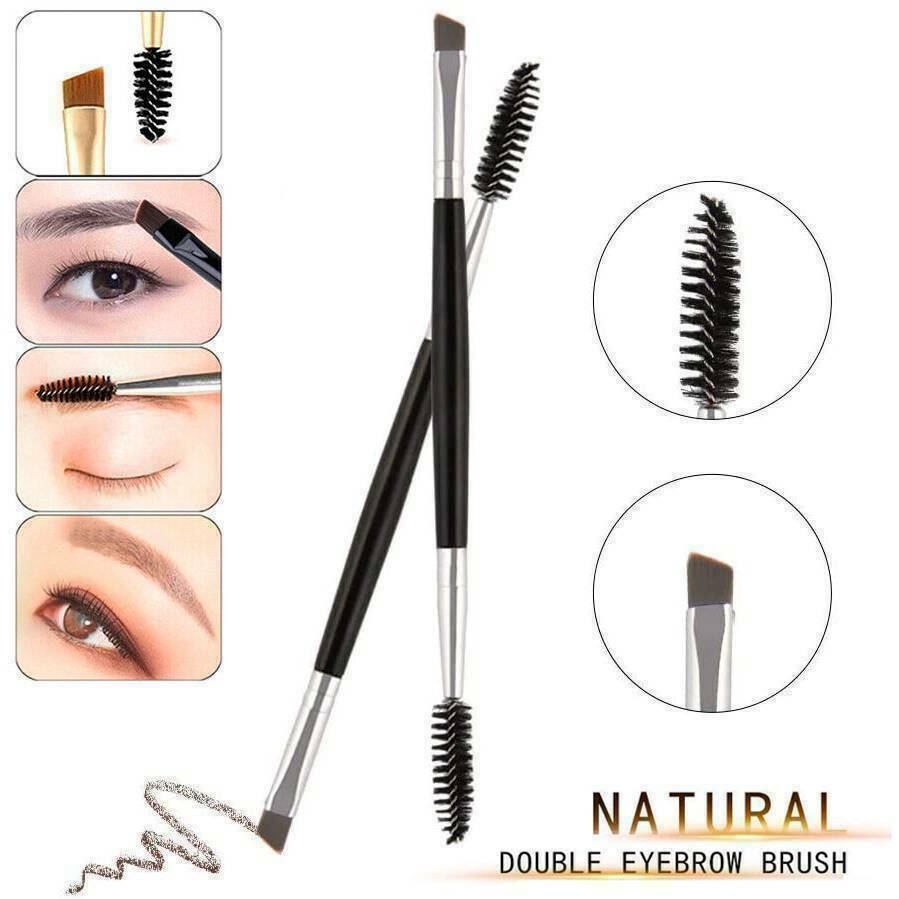 1PC Double Ended Eyebrow Makeup Wand Brow Shaping Angled Eyelash Beauty Brush AU