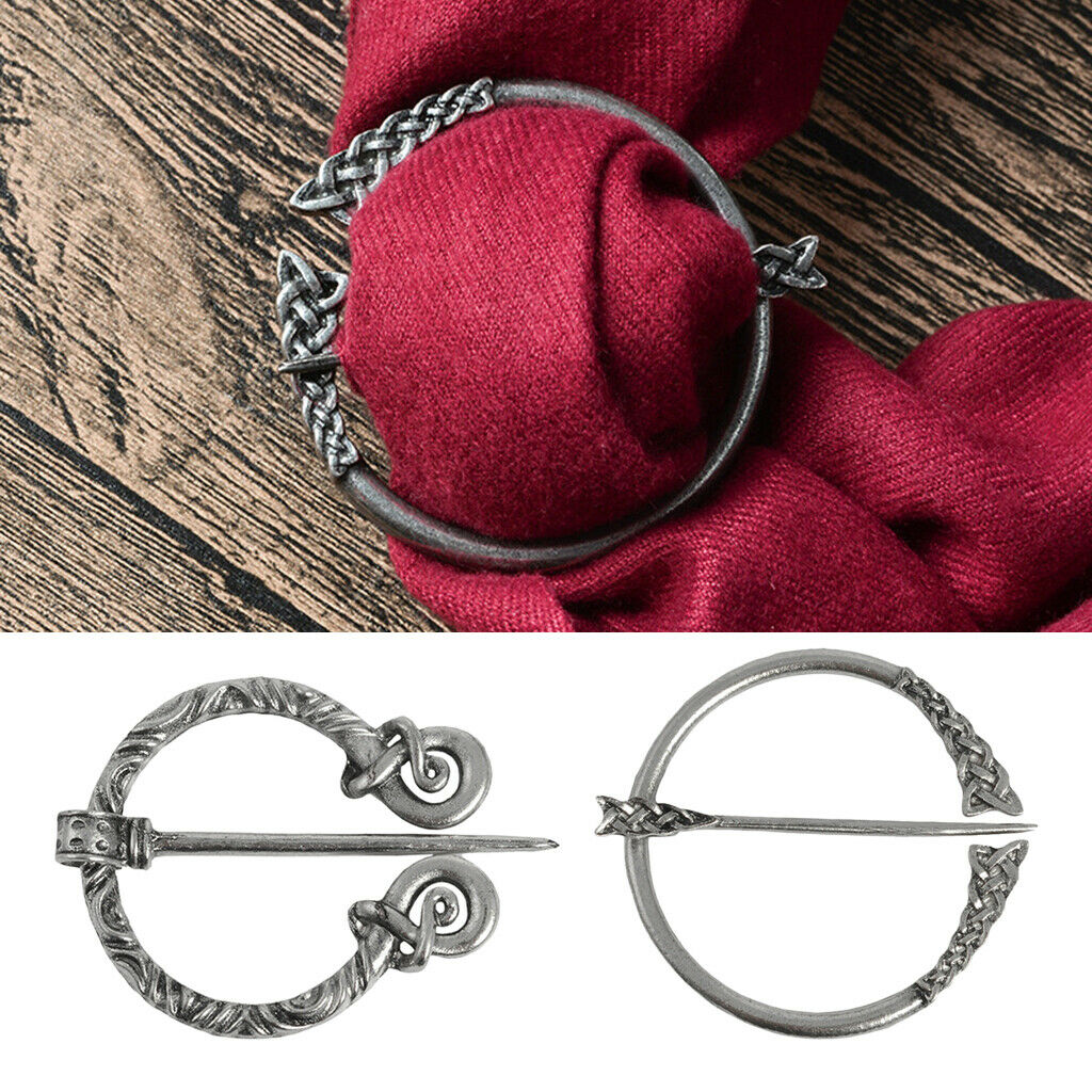 2 Pack Viking Brooch Ancient Shawl Cloak Jewellery Decor Brooch Pin Clasp
